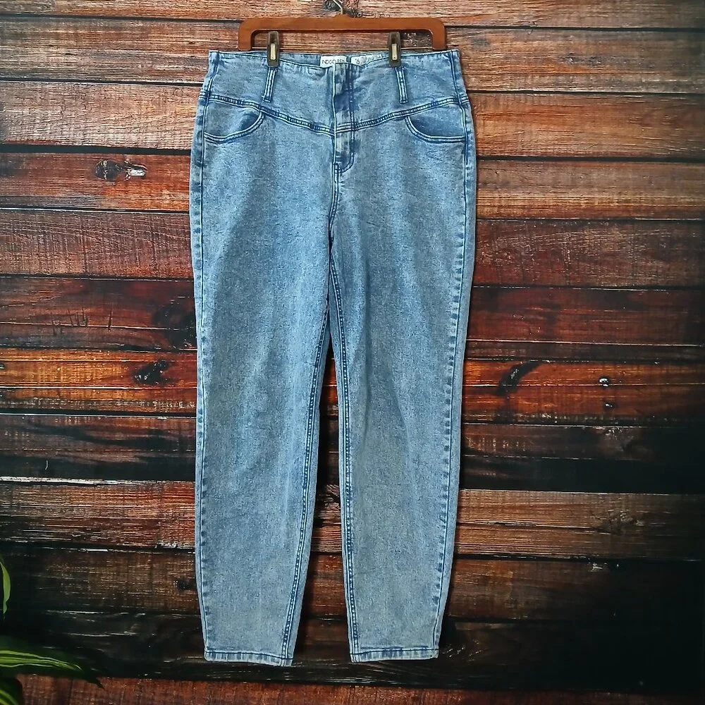 Indigo Rein Jeans 16 80s Style High Rise Waist Stone Washed Mom Stretch
